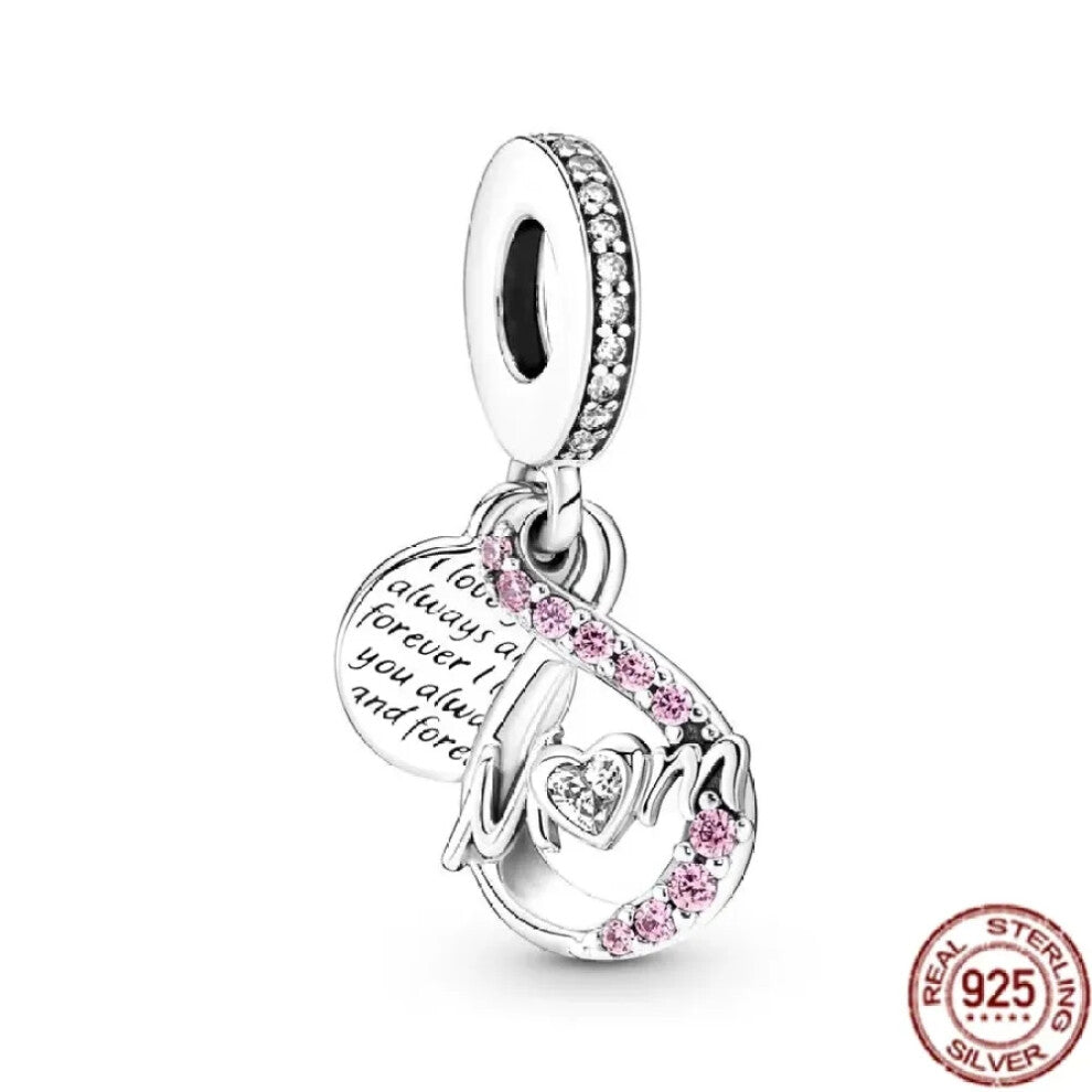 (SS21) Original 925 Sterling Silver Pink Love Potion Murano Glass Heart Charms Beads for DIY Bracelet Women Jewellery Gift