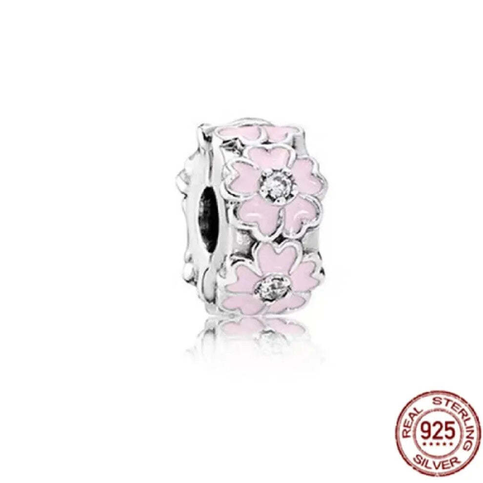 (SS1736) Original 925 Sterling Silver Pink Love Potion Murano Glass Heart Charms Beads for DIY Bracelet Women Jewellery Gift