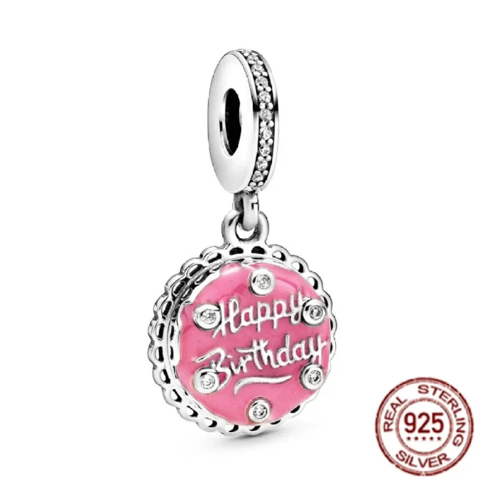 (SS2) Original 925 Sterling Silver Pink Love Potion Murano Glass Heart Charms Beads for DIY Bracelet Women Jewellery Gift