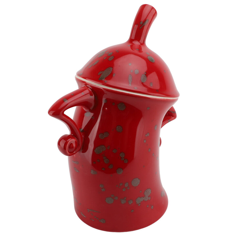 Holiday Red Ceramic Canister – Multifunctional Coffee & Tea Storage