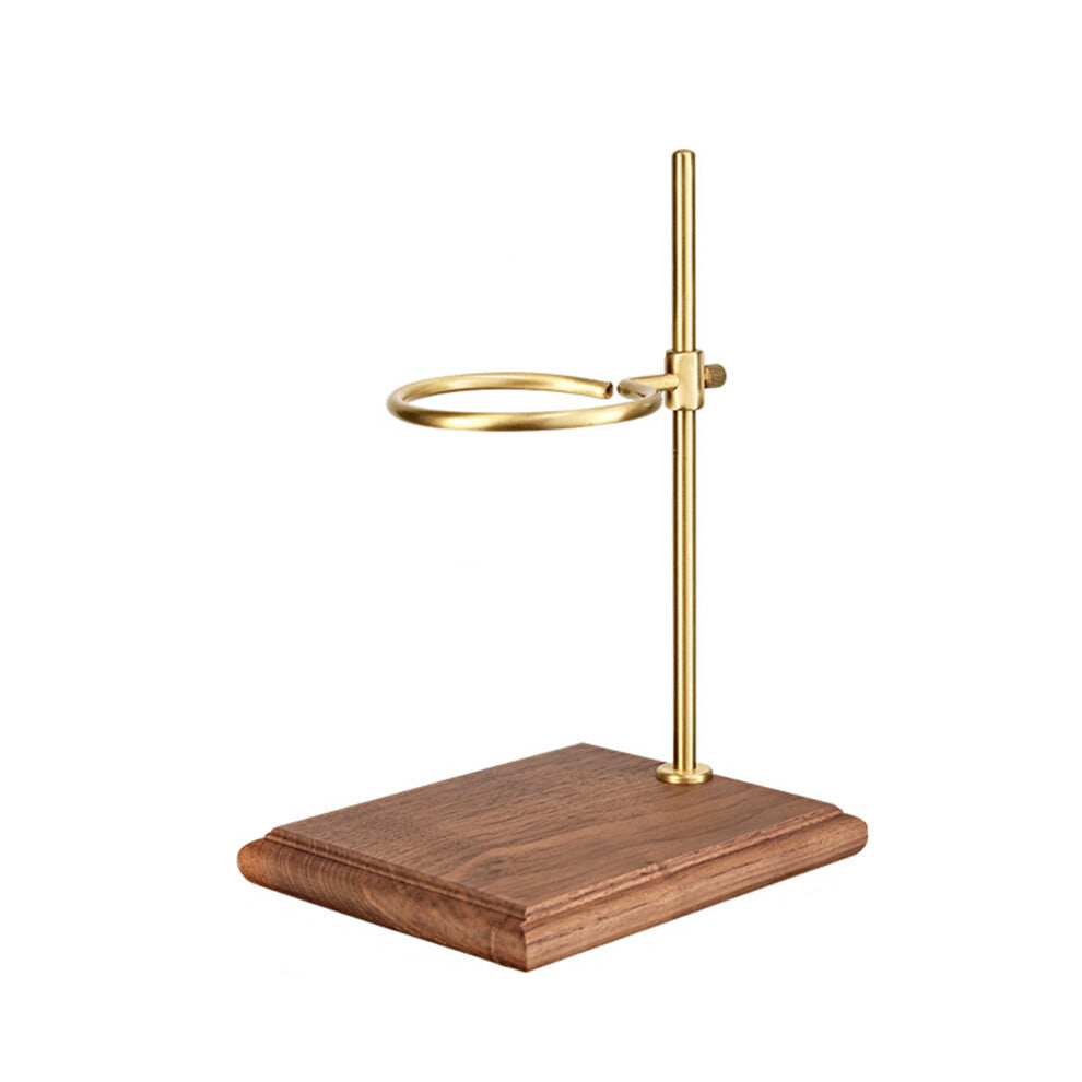 Detachable Walnut & Copper Pour Over Coffee Dripper Stand - Adjustable & Rotatable