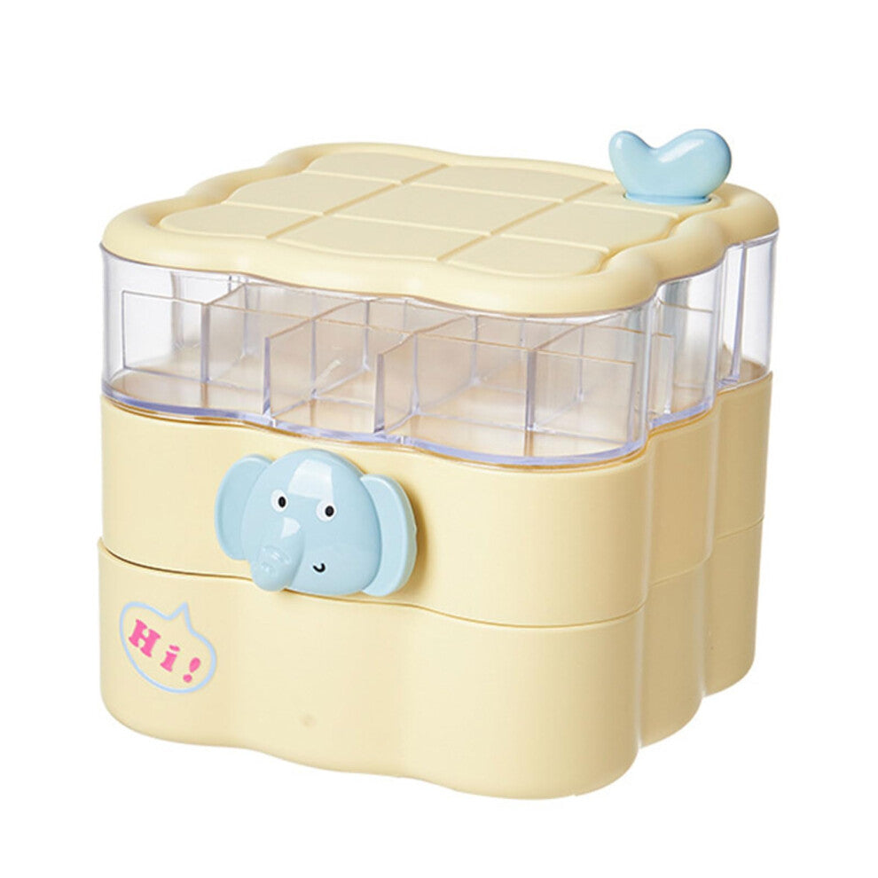 360 Degree Rotating Makeup Table Jewelry Storage Box With Clear Design, Multiple Compartments, and Stylish Accessories Case