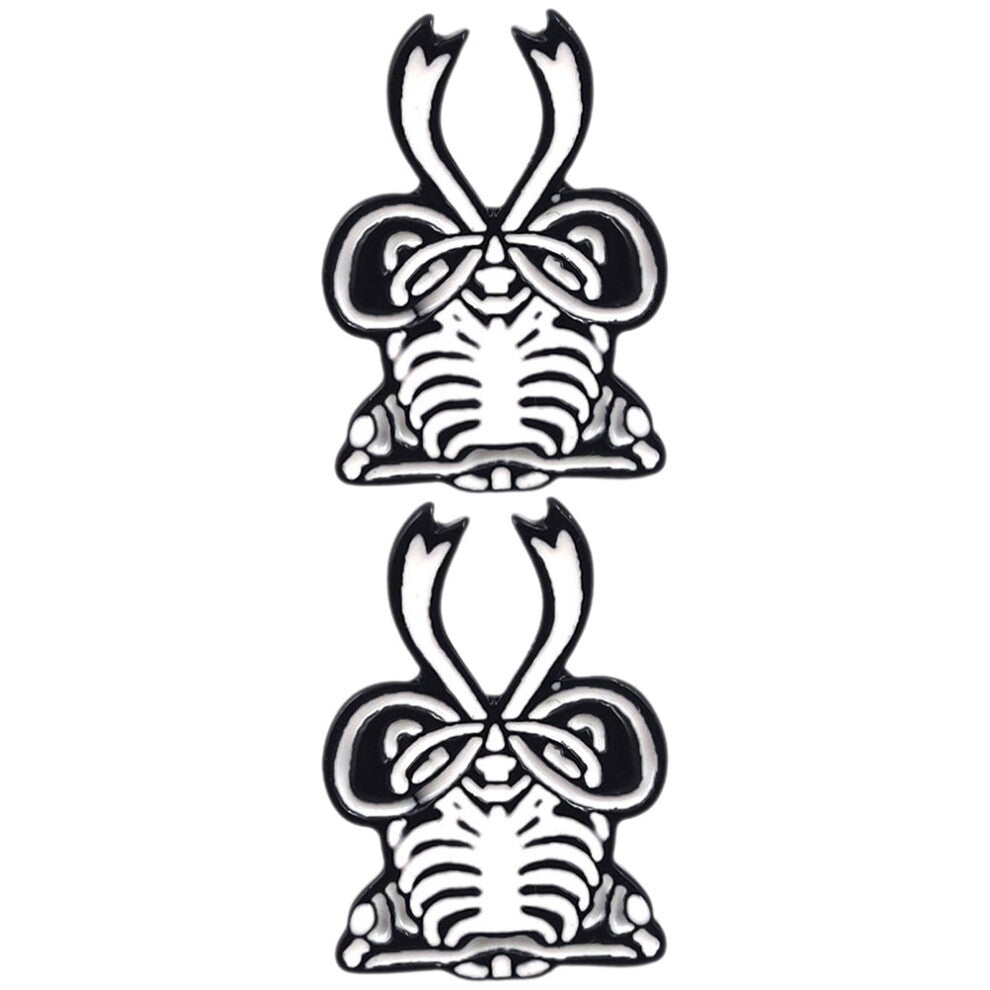 2pcs Charming Black Skeleton Brooch For Women  Costume