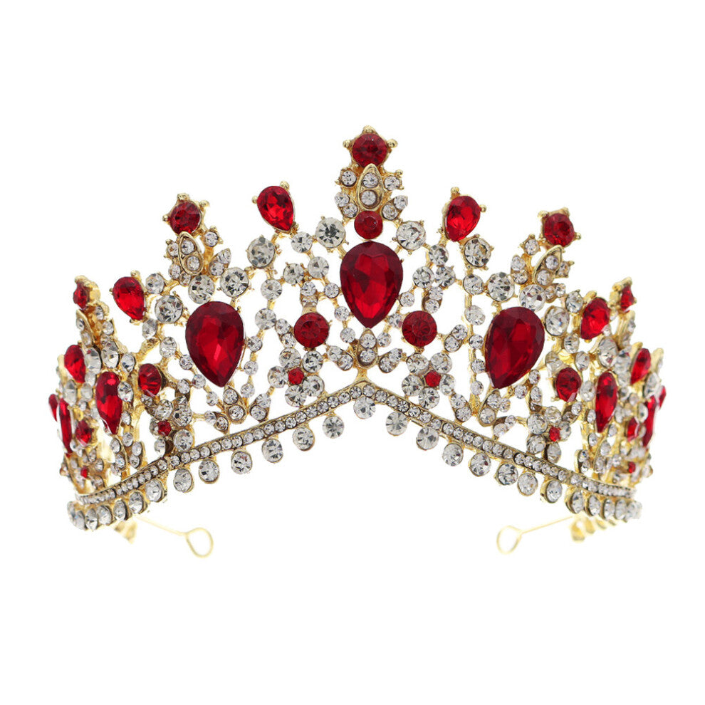 2 Pcs Retro Crown Accessories Bride Miss Rhinestone Bridal Tiaras