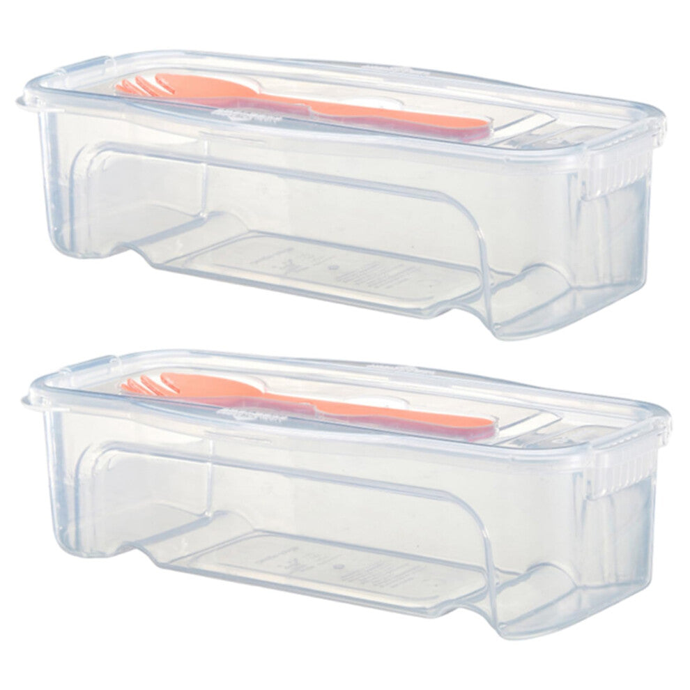 Microwave Pasta Cooker 2Pcs Set, Stackable Noodle Maker with Strainer Lid & Fork, BPA-Free for Home Dorm School Office