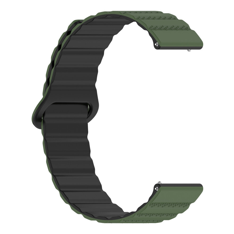 Silicone 18mm-20mm-22mm Watch Strap Bracelet-green black 18mm