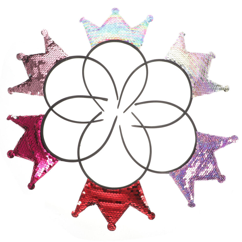 3 Pieces Baby Girl Hair Accessories Shiny Crown Headband Sequins