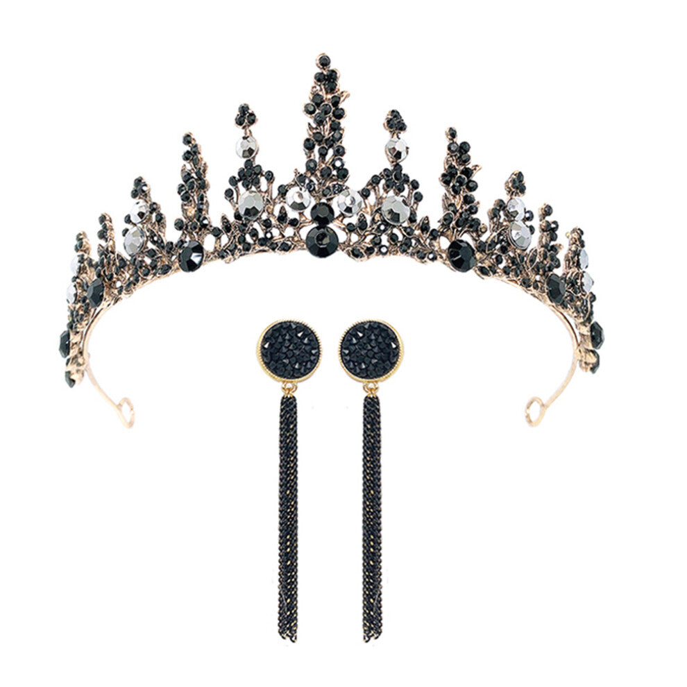 2 Pcs Vintage Tiara Bridesmaid Accessories Earrings Wedding Crown
