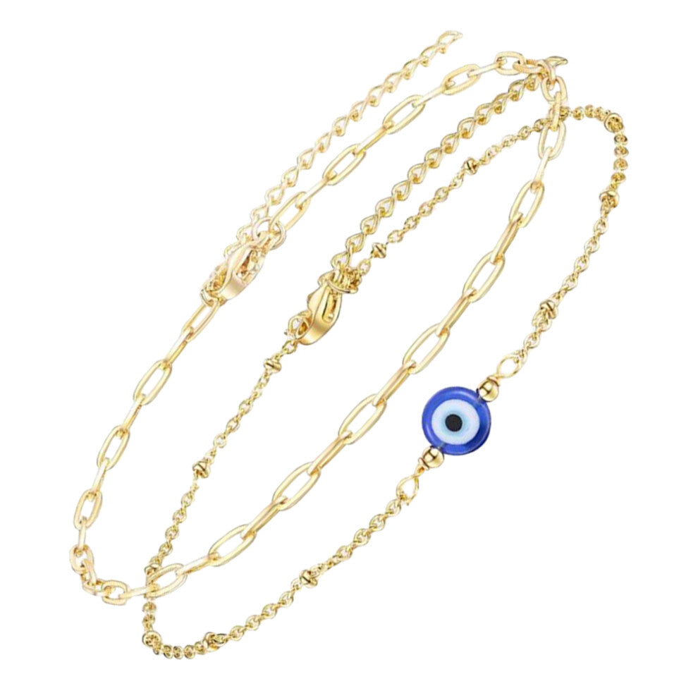 2 Pieces Golden Bracelet Adjustable Charms For Bracelets Evil Eye