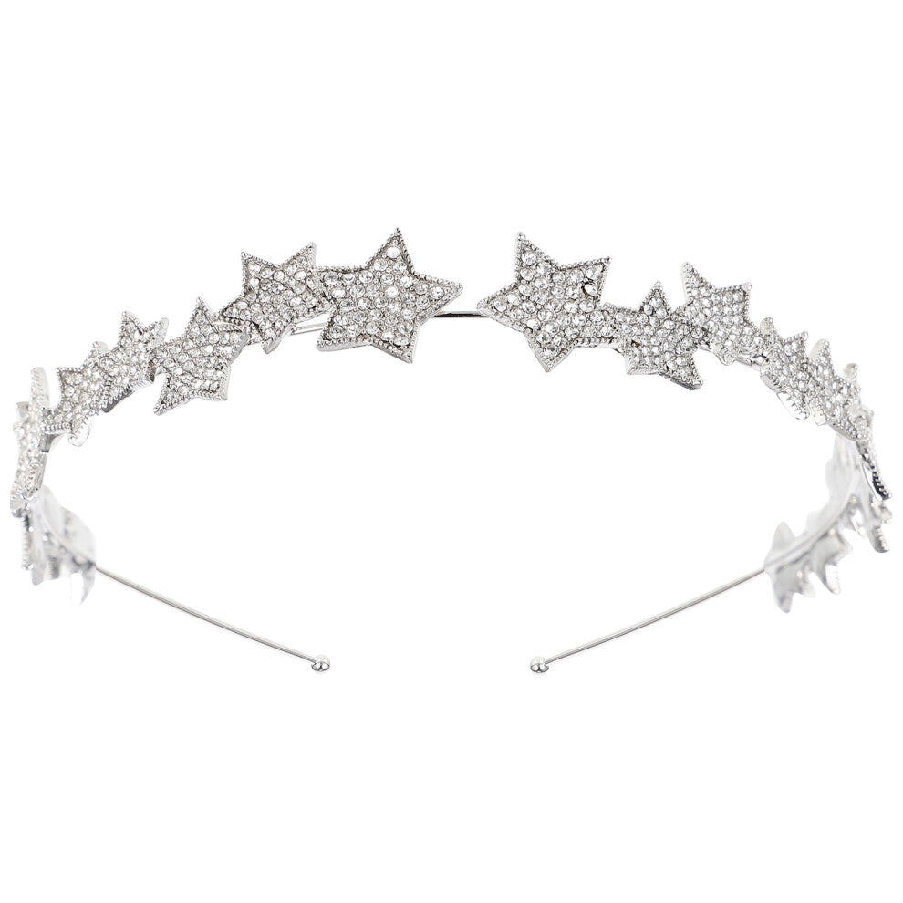 Set Of 2 Wedding Hair Accessories Silver Headband Star Headpiece
