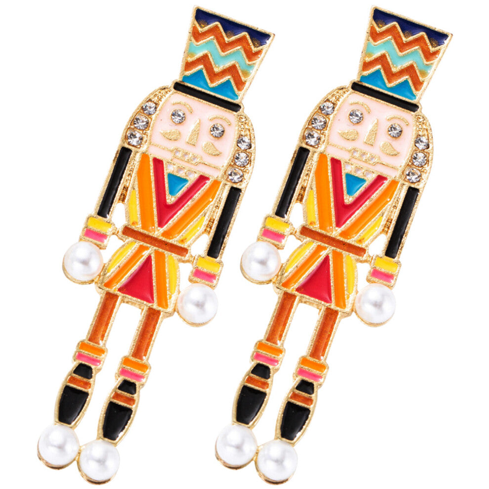 2 Pieces Dangle Earrings For Women Dangly Beaded Nutcracker Jewelry