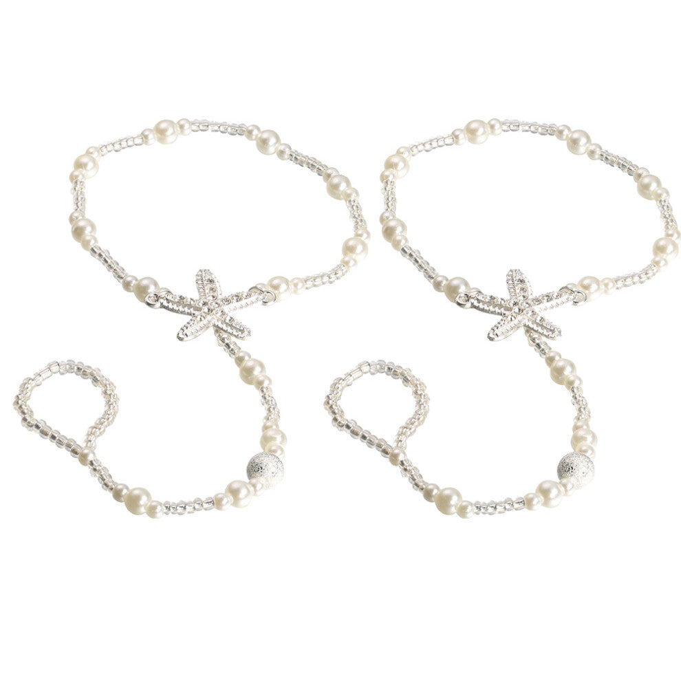 3 Pieces Stretch Anklets Women Chain Foot Jewelry Jewellery Chains