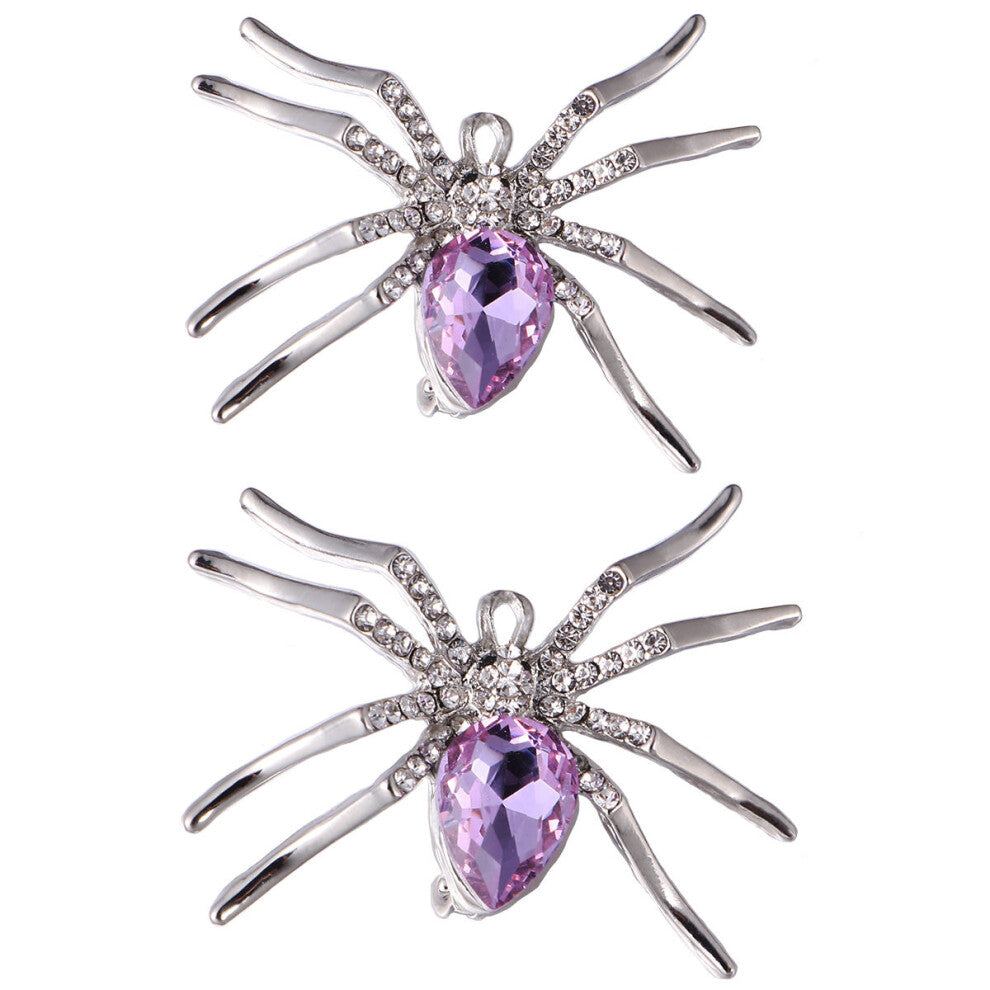 2 Pcs Charms Halloween Decoration Spider Brooch Creative Bag
