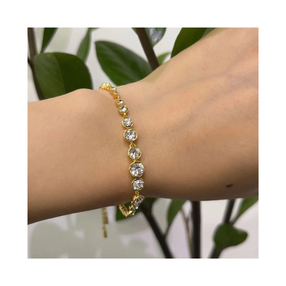 (Bracelet3) Original 2025 New Zircon Green Crystal Geometry Fine Jewelry Earrings Set for Women Round Necklace Romantic Gift Jewelry