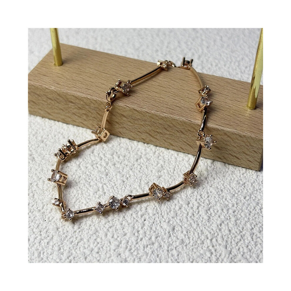 (Bracelet5) Original 2025 New Zircon Green Crystal Geometry Fine Jewelry Earrings Set for Women Round Necklace Romantic Gift Jewelry