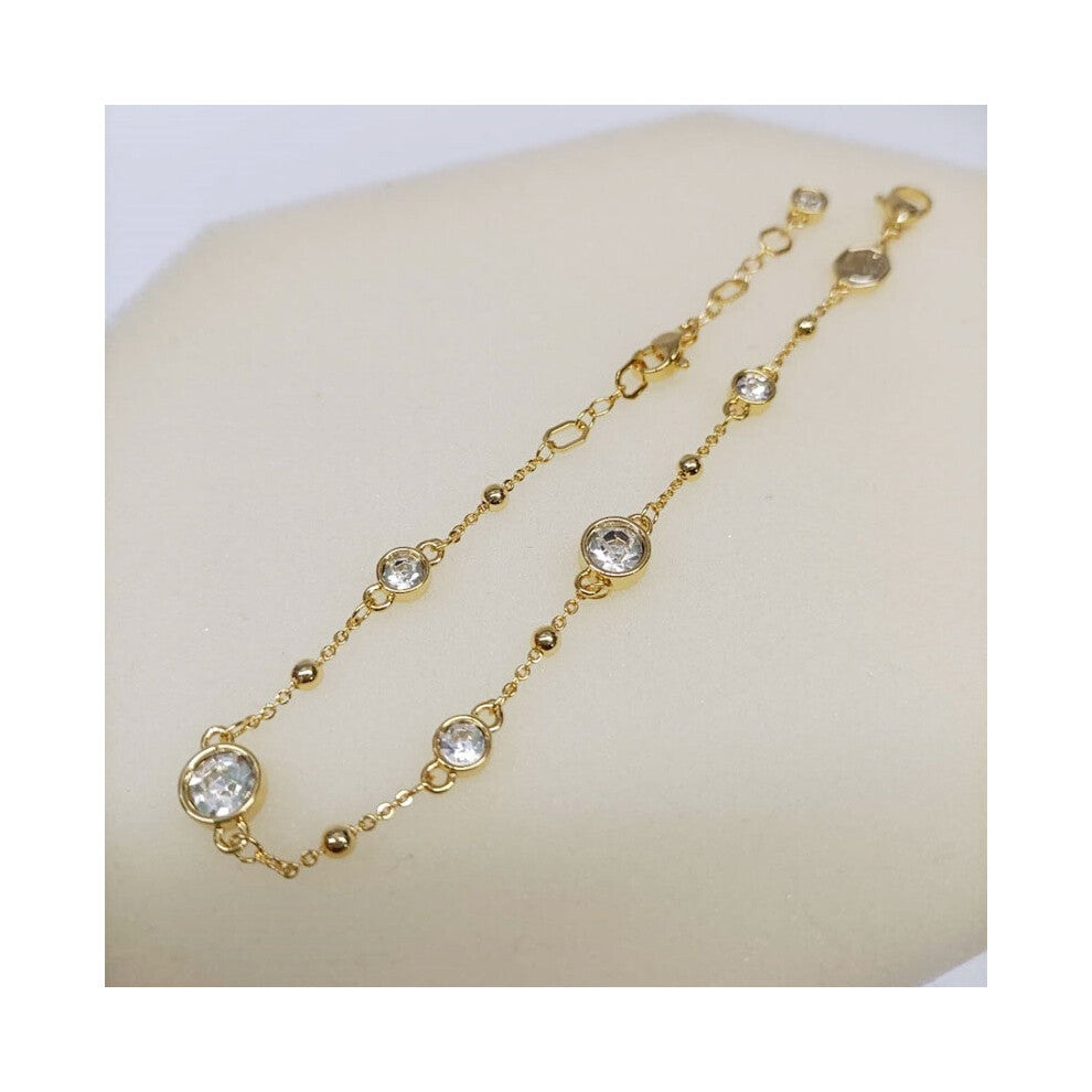 (Bracelet6) Original 2025 New Zircon Green Crystal Geometry Fine Jewelry Earrings Set for Women Round Necklace Romantic Gift Jewelry