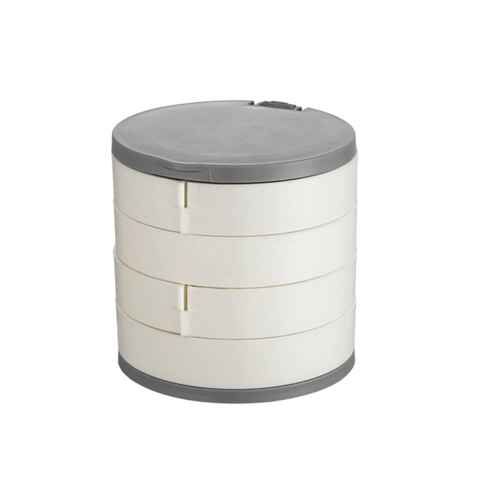 Skincare Organizers Desktop Jewelry Storage Box Multi-Layer Rotatable Cosmetic Container with Mirror for Earrings and Rings