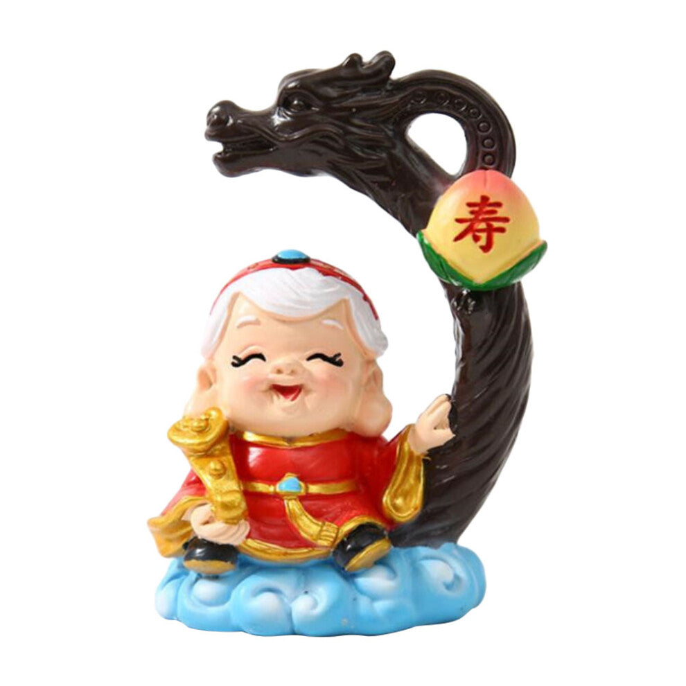Grandma Longevity God Cake Decoration Chinese Blessing Tabletop Party