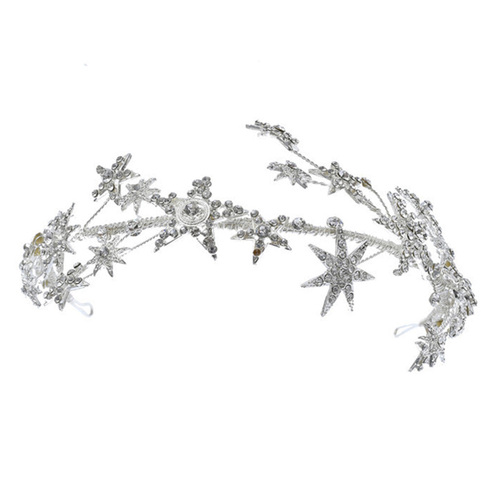 Rhinestone Star Crown Child Bride Accessories Women Wedding Hair