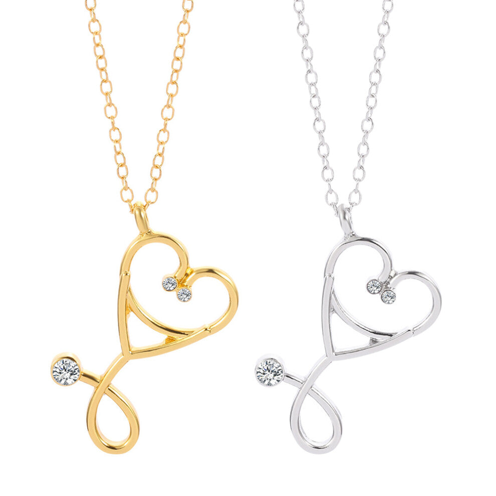 2 Pcs Stethoscope Necklace Jewellery Set Women Necklaces For Girl