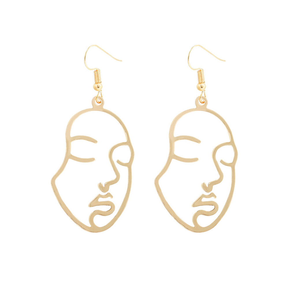 1 Pair Abstract Human Face Mask Ear Studs for Women 3