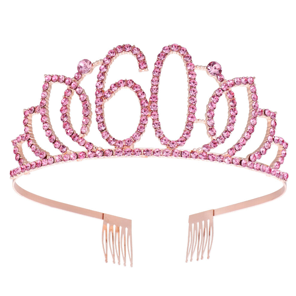 Rose Gold Crown Hair Accessories for Women Girls