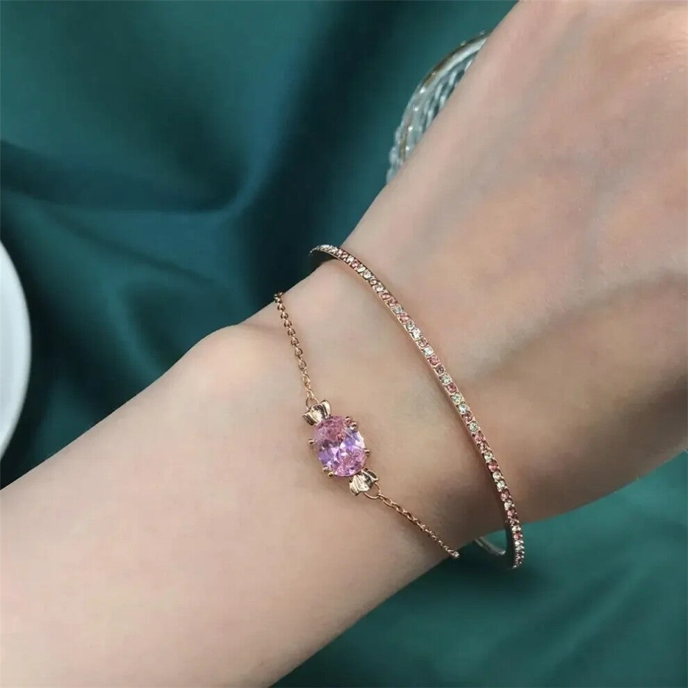 (Bracelet4) Original Luxury Candy White Crystal Necklace for Women Trendy Fine Jewelry Sets Charms Candy Earrings Bracelet Party Accessories