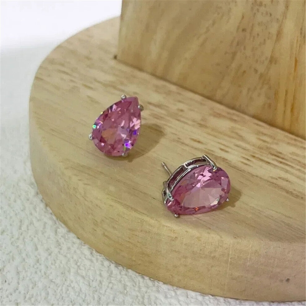 (Earrings2) Original Luxury Candy White Crystal Necklace for Women Trendy Fine Jewelry Sets Charms Candy Earrings Bracelet Party Accessories