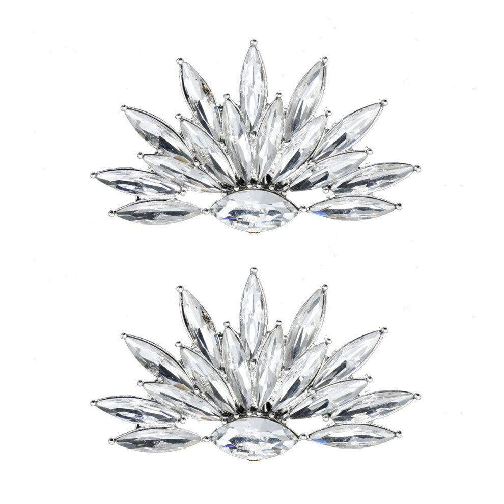 2 Pieces Shoe Decorations Rhinestone Charms Clothing Women Brooch