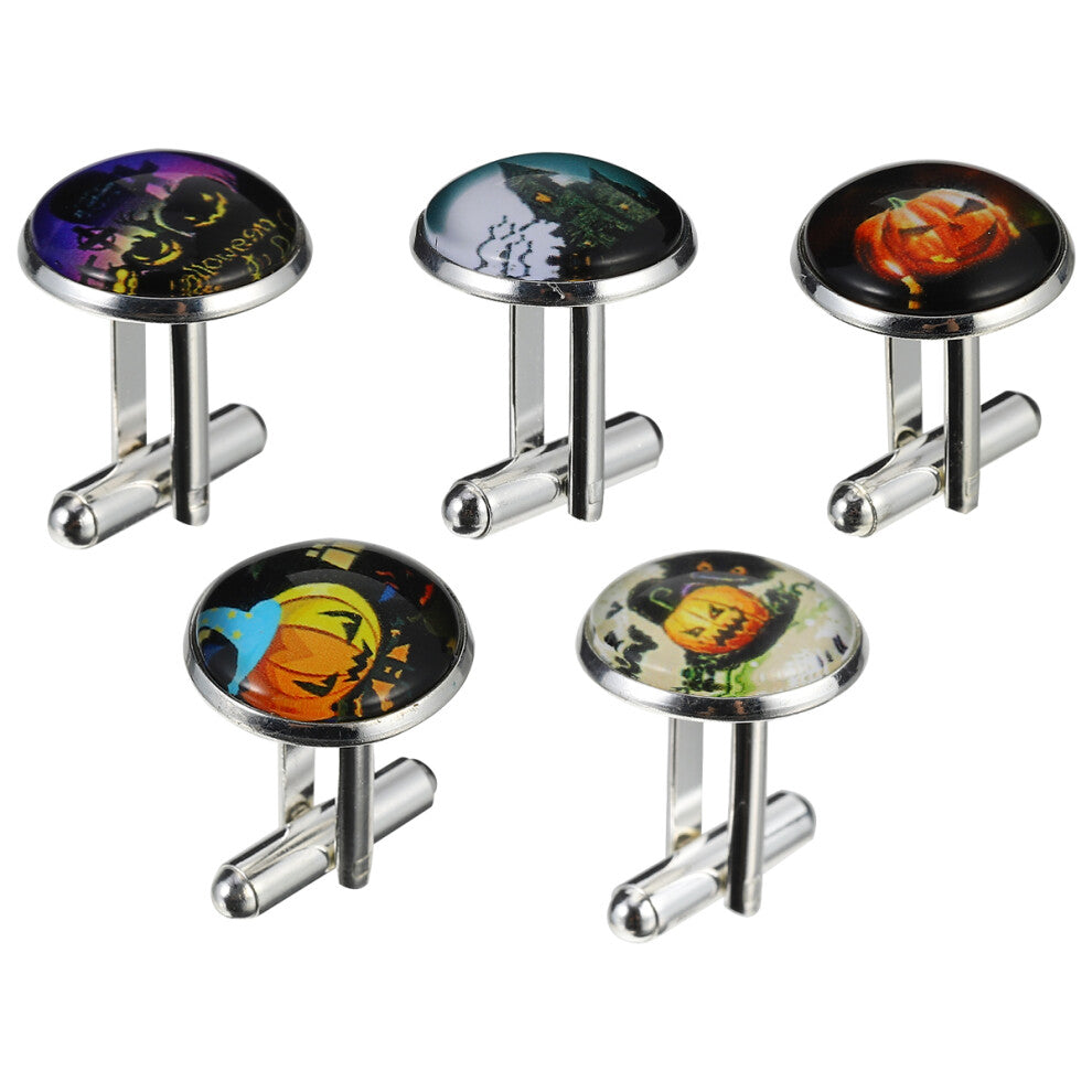 10pcs Glass Halloween Cufflinks for Men Women