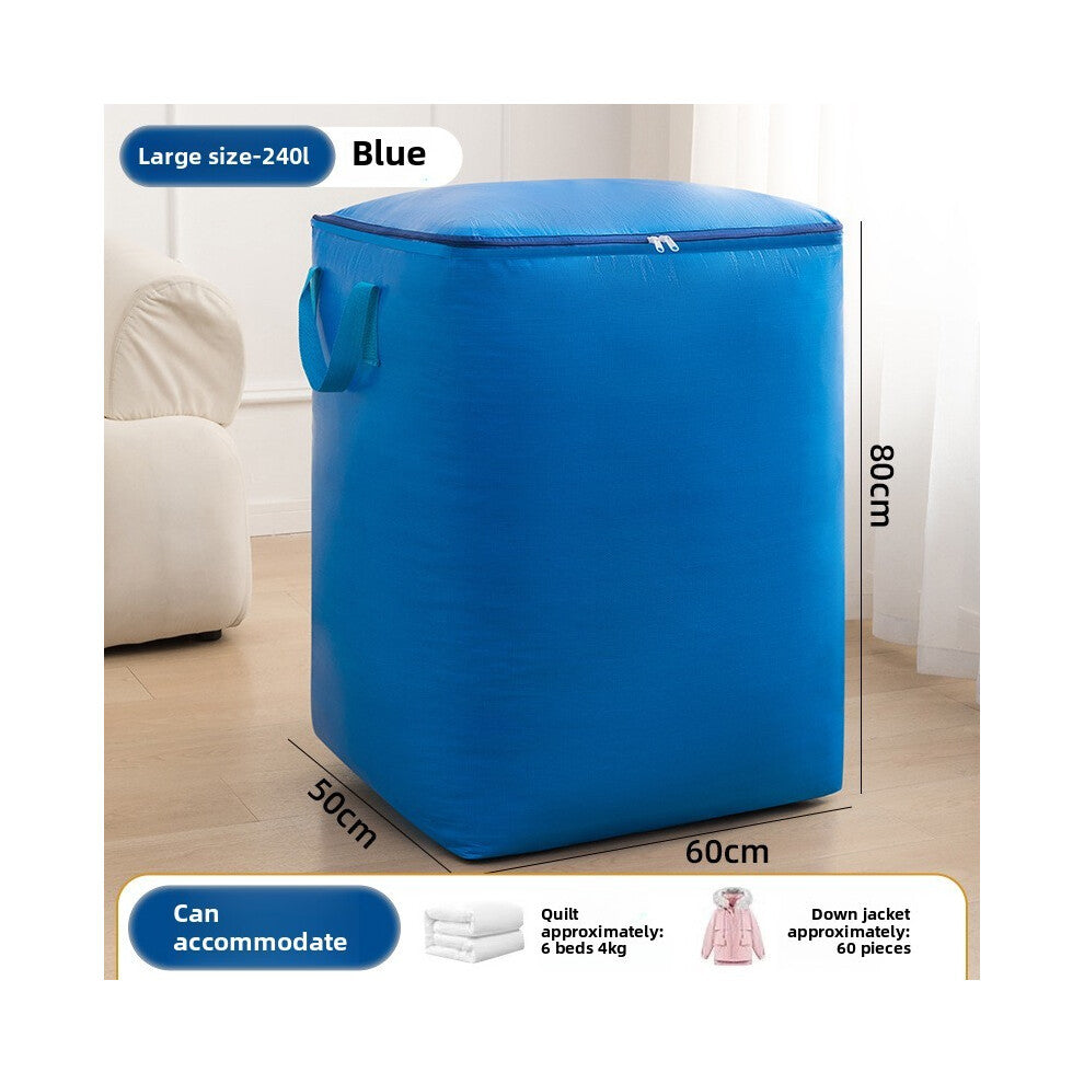 (Blue, 240L) Foldable Large Capacity Storage Bag Blankets Clothes Resistant Waterproof Wear