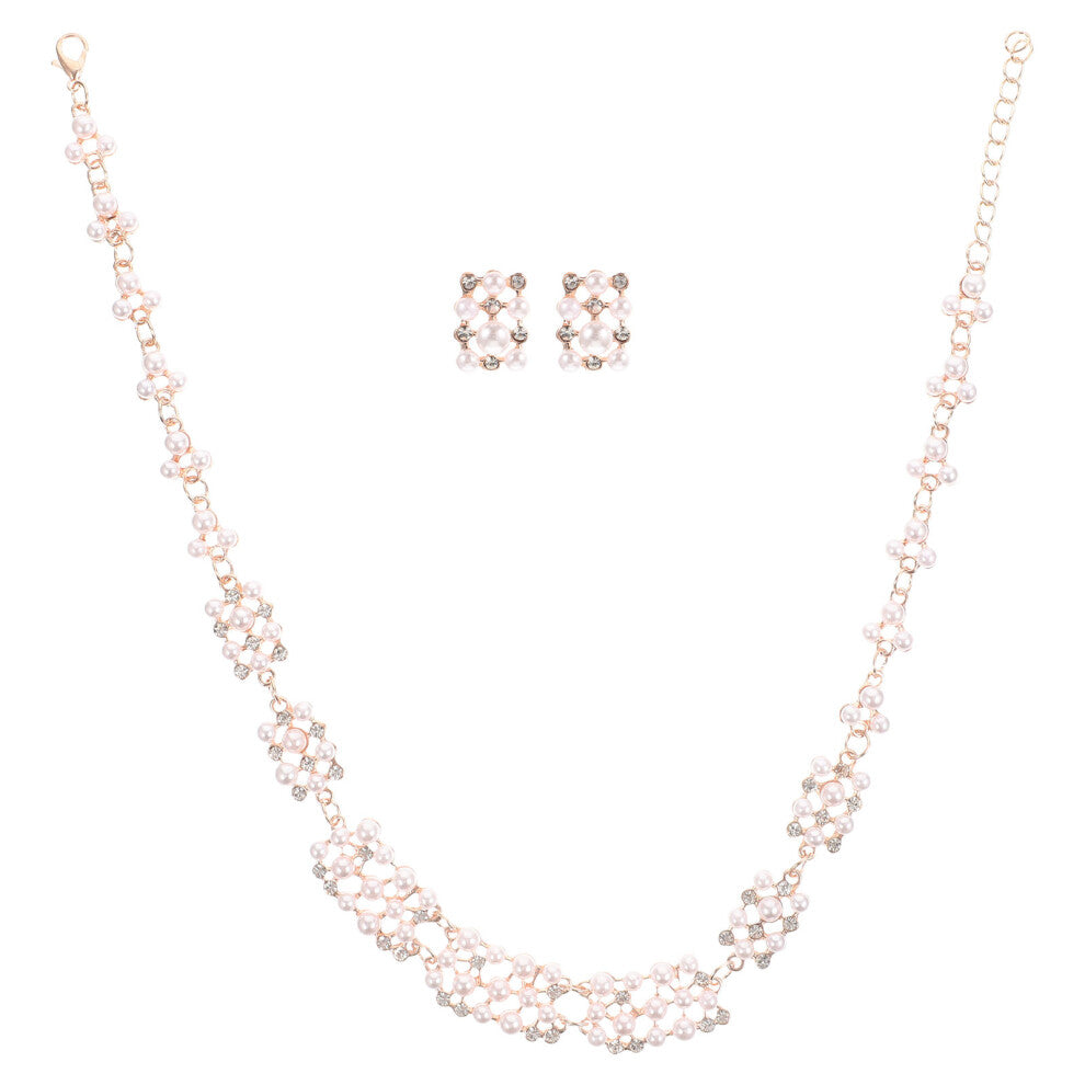 1 Set Bridal Dangle Earrings Necklace Wedding Accessories