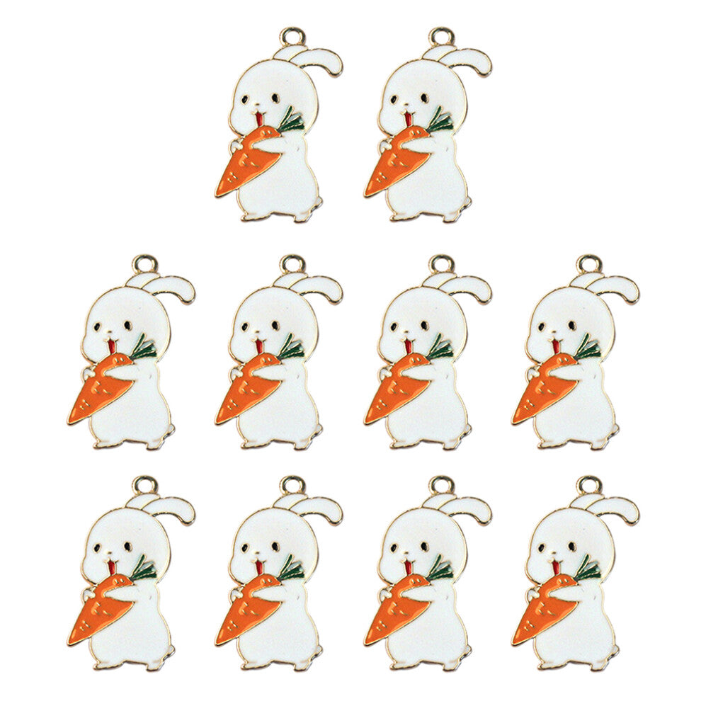 10 Pcs Charms Bunny Jewelry Ornament