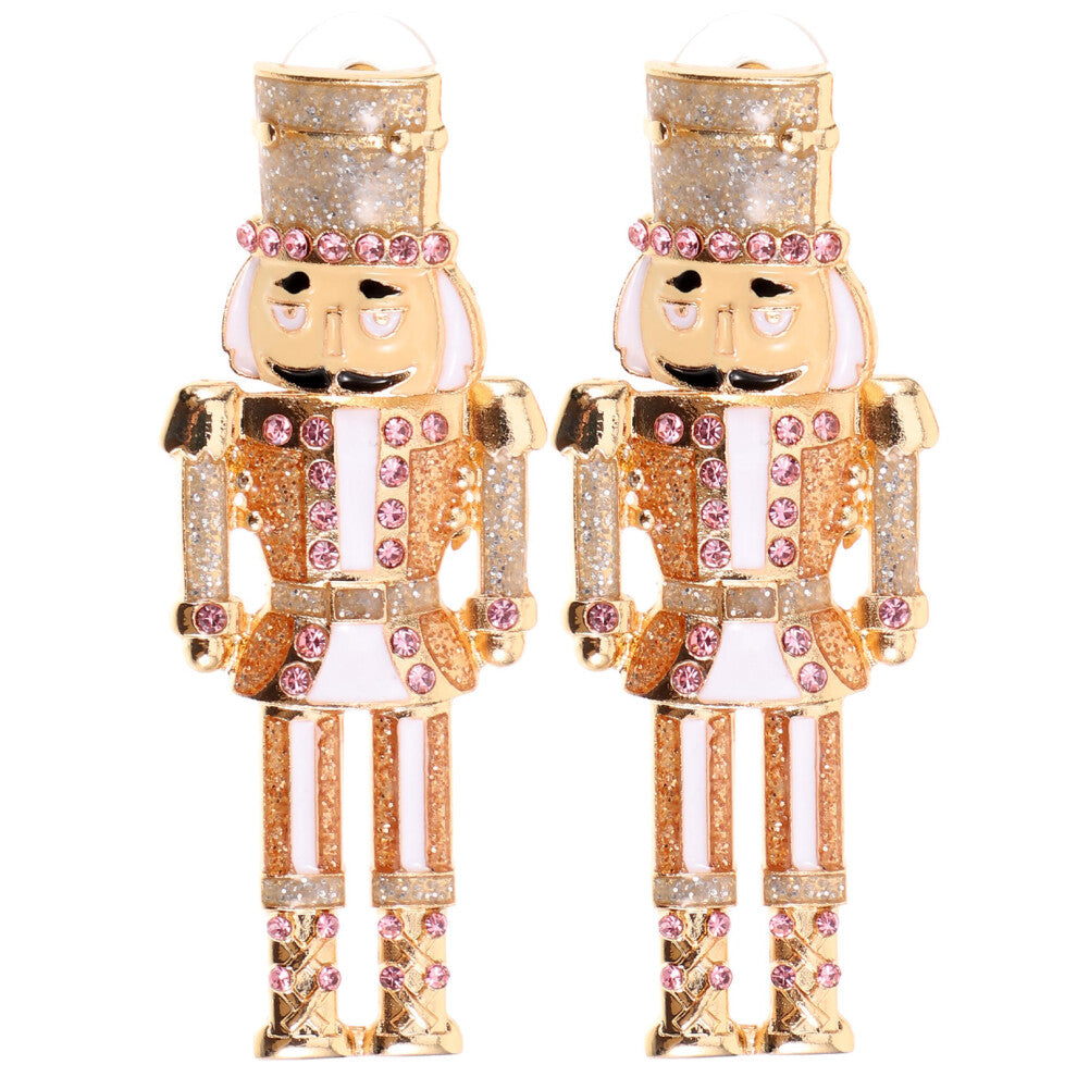 1 Pair Christmas Sparkle Earrings Holiday Nutcracker Jewelry for Women