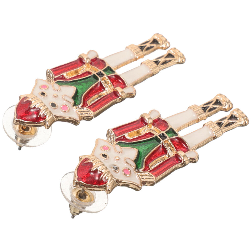 2 Pieces Earrings For Girls Nutcracker Soldier Christmas Jewlery