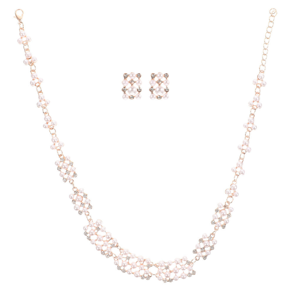 1 Set Bridal Dangle Earrings Necklace Wedding Accessories