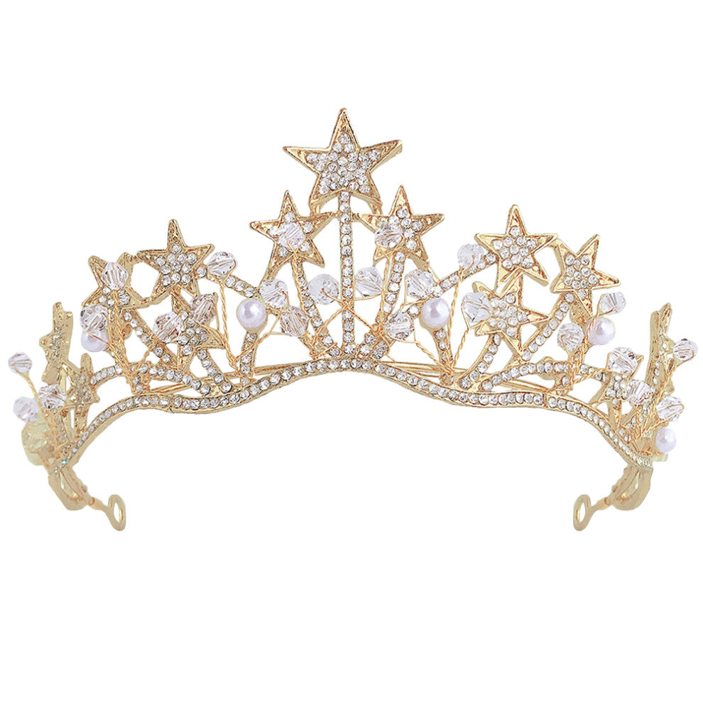 2 Pcs Alloy Crystal Large Crown Hair Hair Accessories Wedding