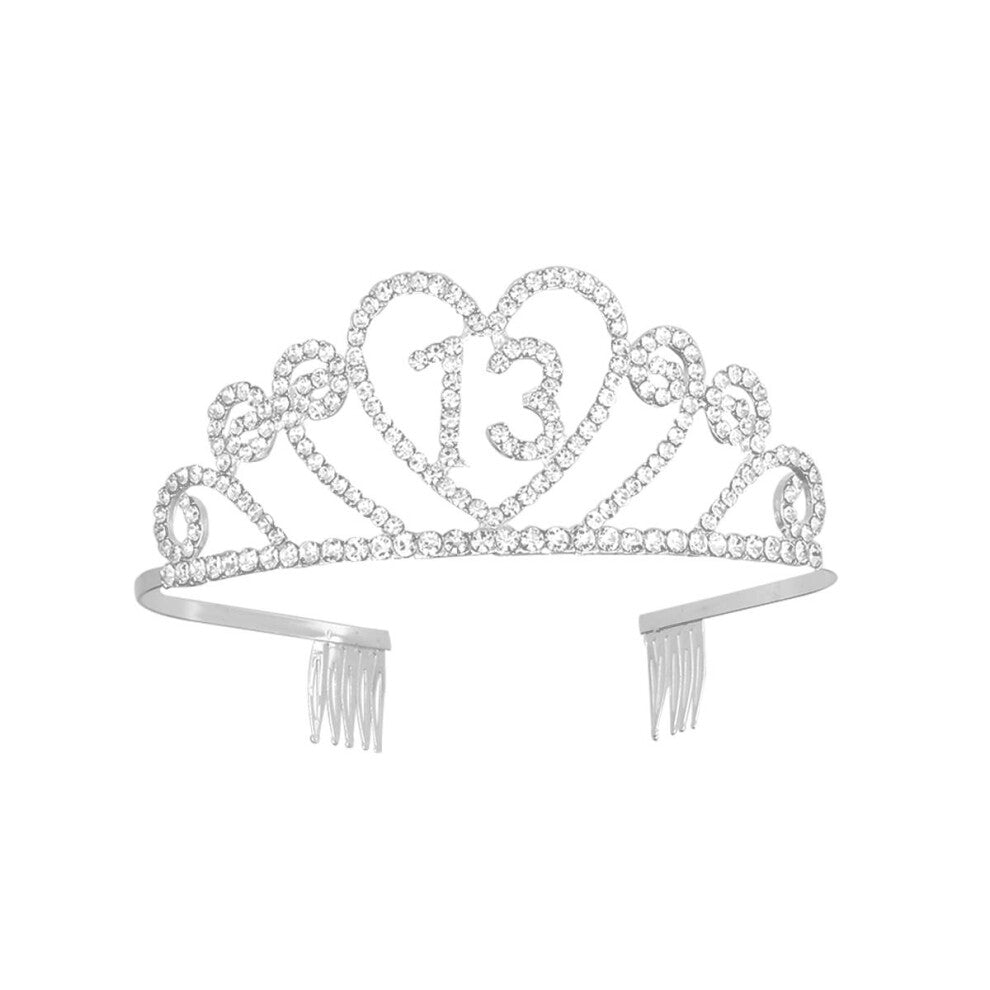 2 Pack Birthday Tiara Headband Diamond Headpiece Charming Crown
