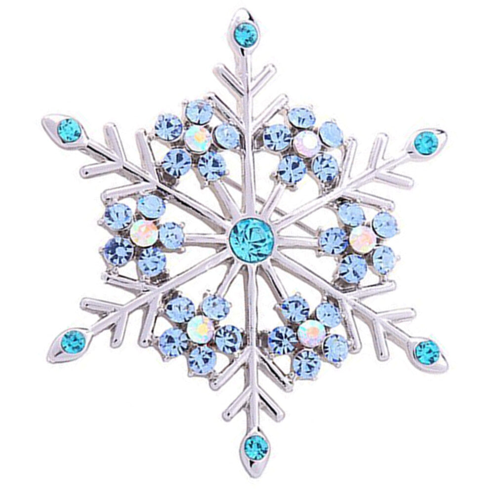 4 Pack Snowflake Jewellery Rhinestone Pin Scarf Brooch Locking Back
