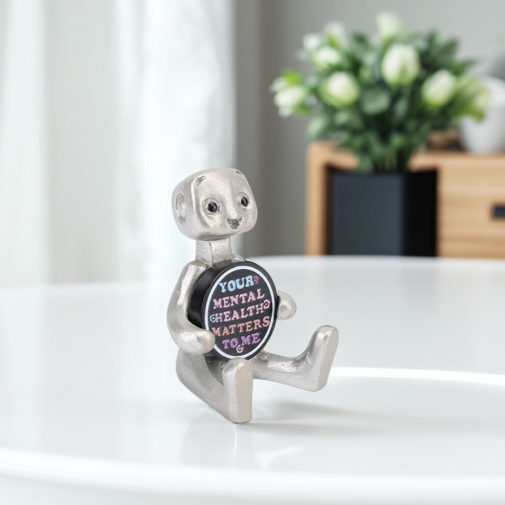 Resin Modern Robot Sculpture Desktop Decor Gift | 8.5 cm Cute Office Ornament