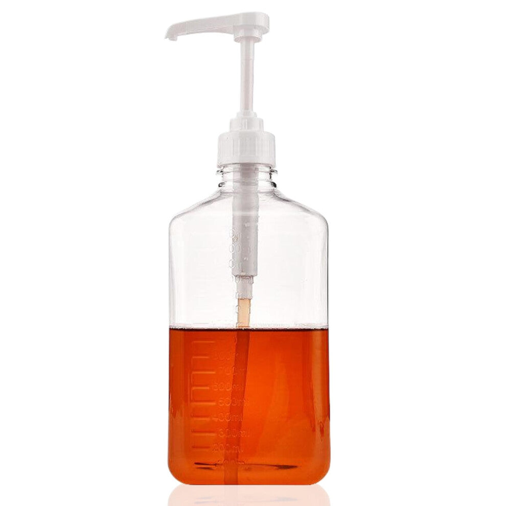 Coffee Syrup Dispenser 1600Ml Food Grade Pump Bottle for Ketchup Mustard Honey in Kitchen Use