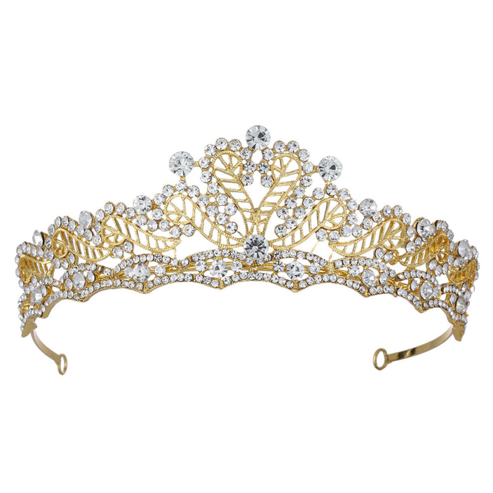 3 Pcs Retro Large Crown Alloy Rhinestone Hair Accessories