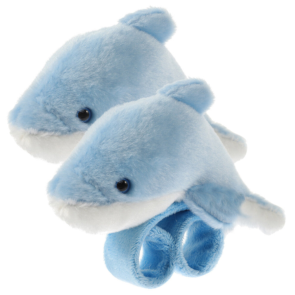 6 Pcs Cartoon Plush Dolphin Slap Bracelets Animal Toys