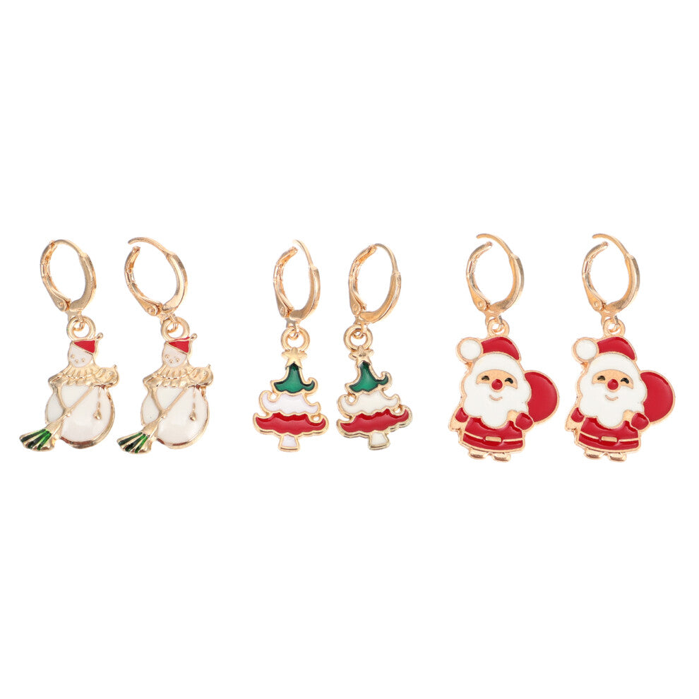 6 Pairs Xmas Earrings Danglers Ear Jewelry