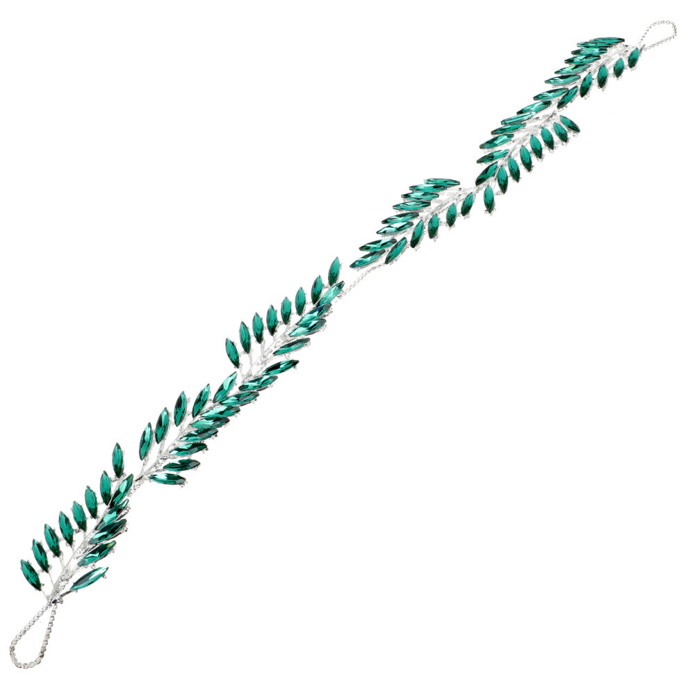 4pcs Goddess Leaf Headband Crown Rhinestone Hair Accessories