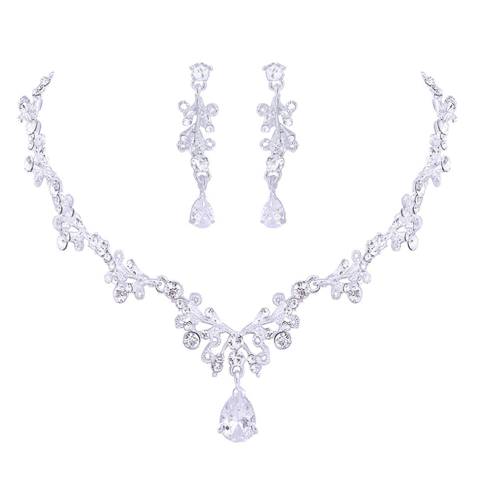 1 Set Necklace Earrings Bridal Jewelry Wedding Accessories