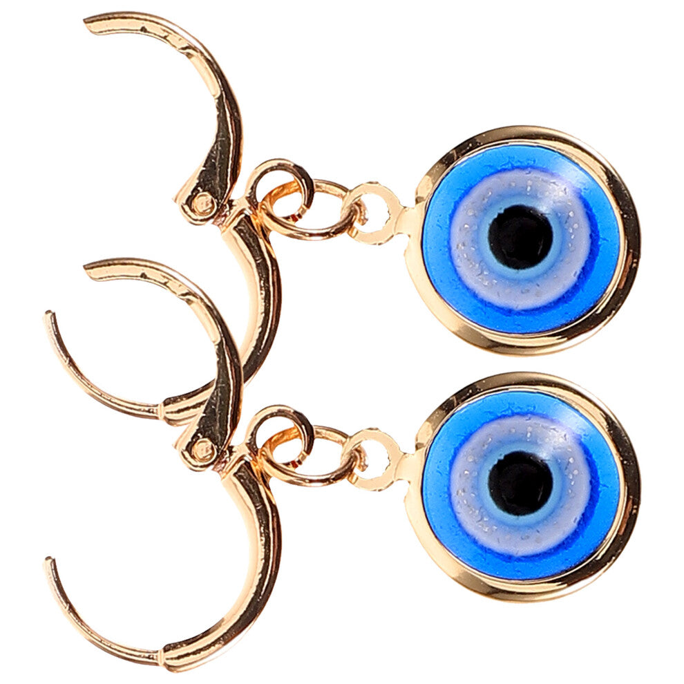 3 Pairs Fashionable Evil Eyes Dangler Earrings