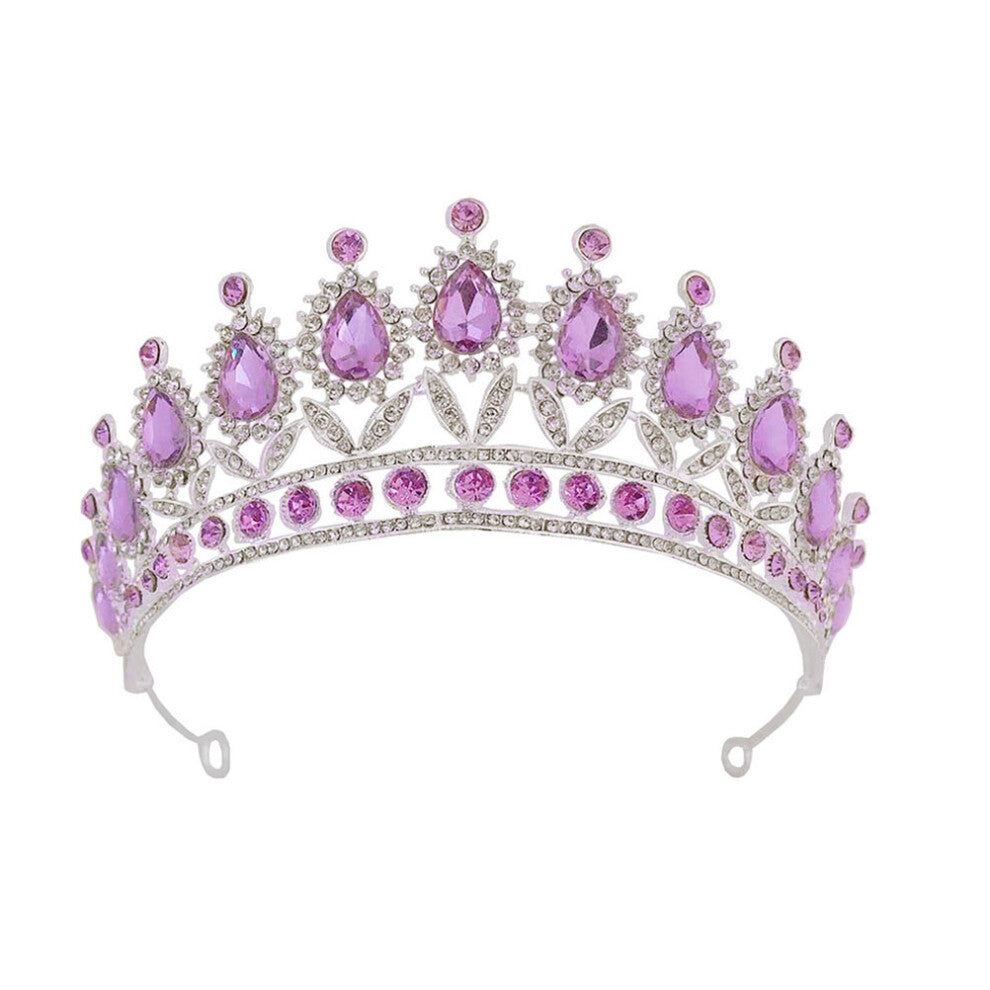 4 Pcs Charming Girl Crown Bride Tiara Rhinestone Headdress