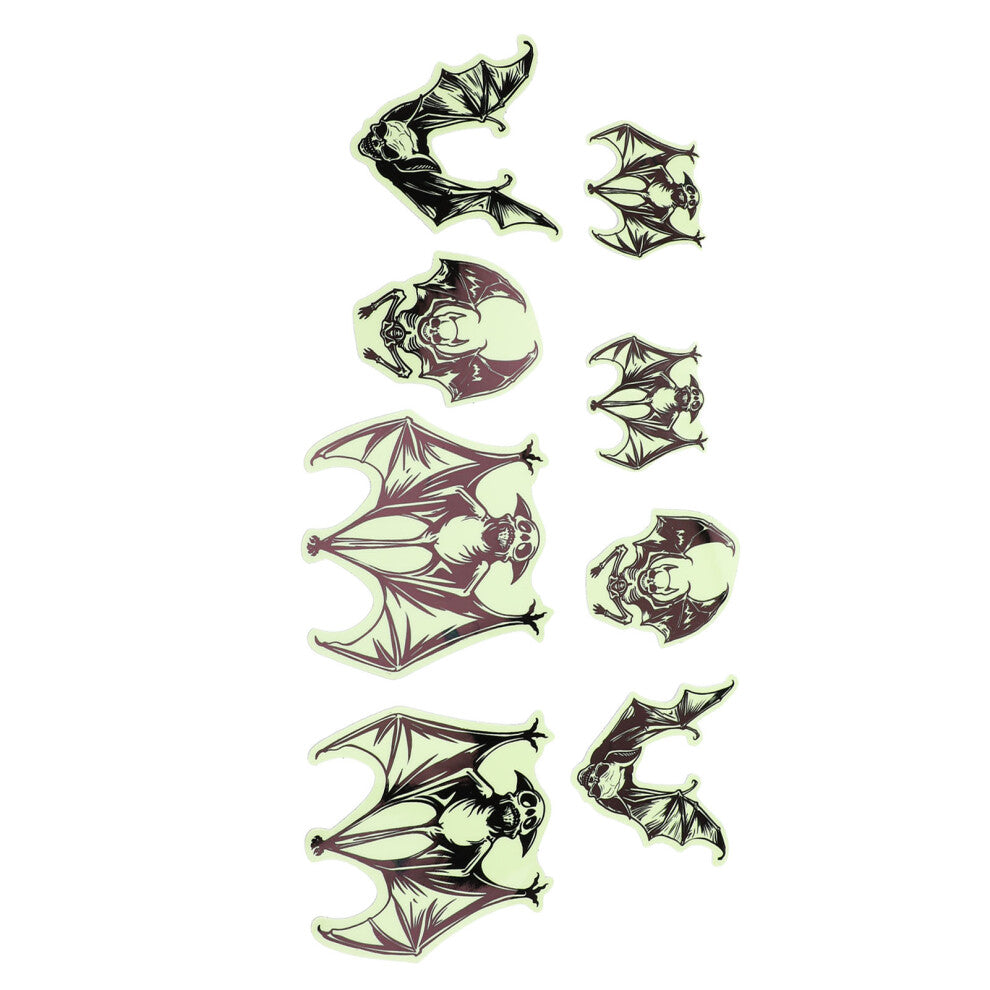 8Pcs PVC Double Sided Glow Hanging Bat Stickers Wall Decor for Outdoors