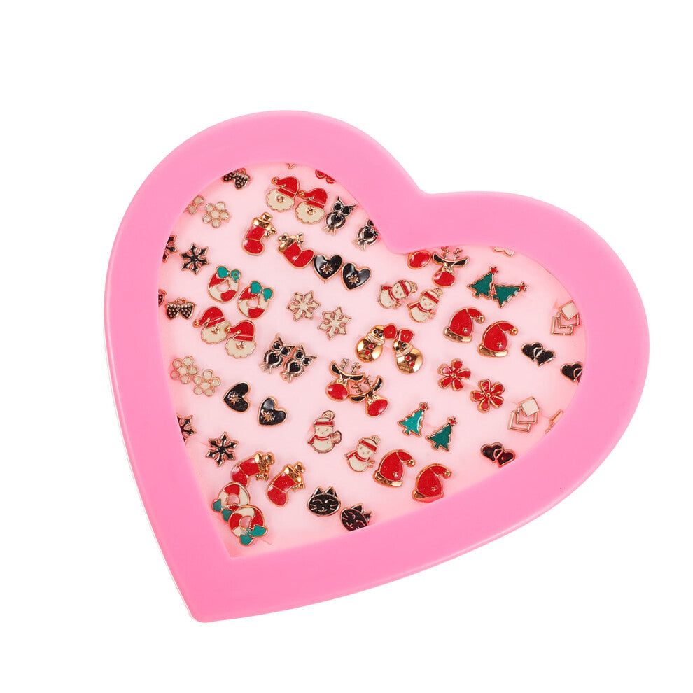 2 Sets Cartoon Ear Studs Christmas Earrings